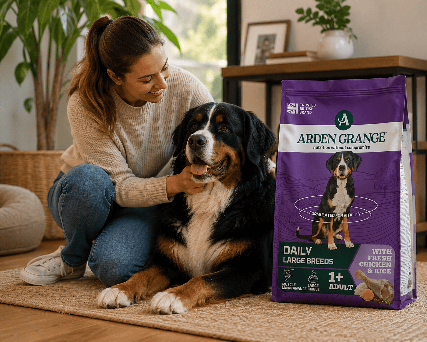 Arden Grange Large Breed spokojený pes s páníčkem (1)